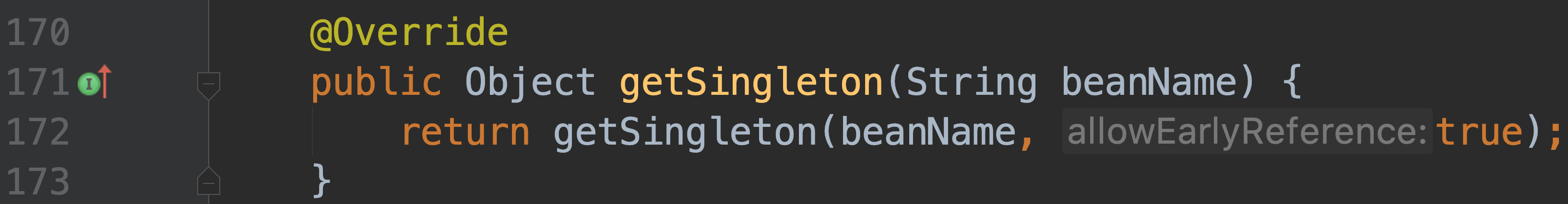 DefaultSingletonBeanRegistry # getSingleton(String beanName)