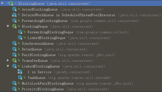 BlockingQueue的实现类